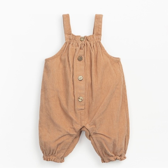Play Up Organic Cotton Overalls 12 Months Corduroy Peach Snap - Picture 1 of 9